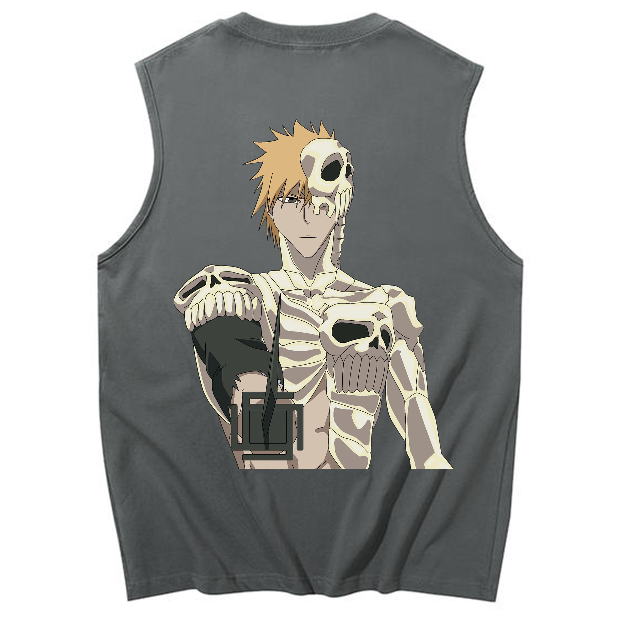 （画像用） ブリーチ 黒崎一護（くろさき いちご）BLEACH Kurosaki Ichigo コットン100％タンクトップ（背面プリント）